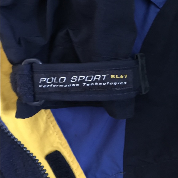 Ralph Lauren Polosport Jacket Blue Navy Yellow Vtg - Picture 5 of 6